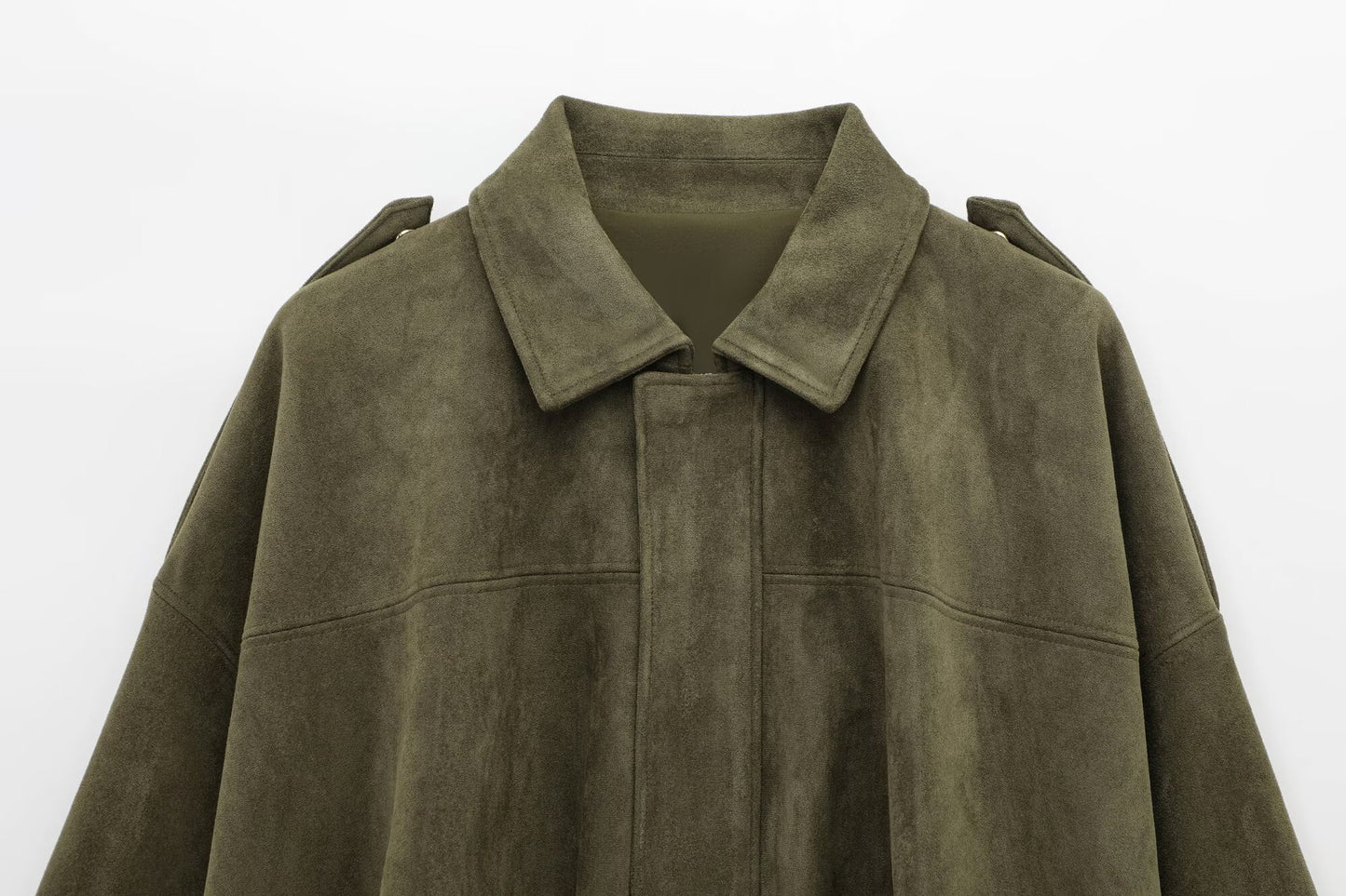 European and American Cross-Border Women's Clothing 2025 Early Spring New Fashion Suede Casual Style Versatile Casual Simple Aviator Jacket