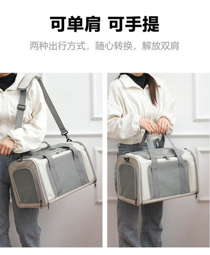 Cat Bag Outgoing Portable Large Capacity Breathable Cat Car Cage Cat Cage Dog Bag Portable Crossbody Foldable Pet Bag