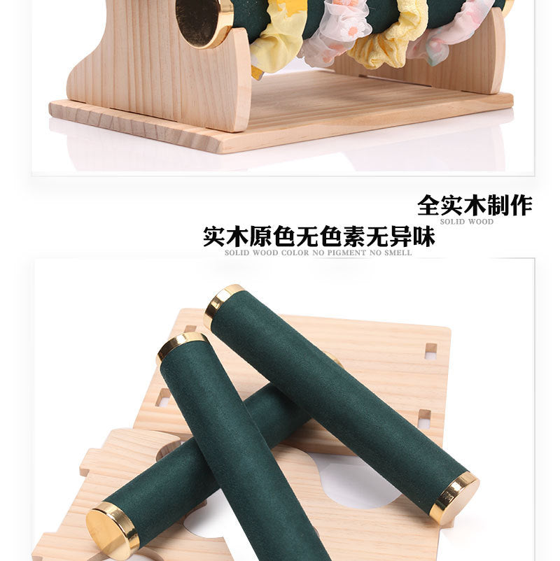 Solid Wood Gold Bracelet Bracelet Display Stand Watch Head Flower Hair Band Necklace Jewelry Storage Rack Live Broadcast Display Props