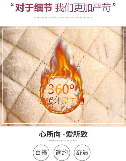 Chinese Style Mother's Winter New fleece-lined Thickened Cotton-padded Coat suit Middle-aged Women's Cotton-padded Clothes Cotton Pants Warm Two-piece Set
