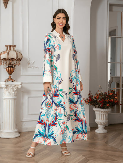 Sw0814 Cross-Border Women's Clothing Long Robe European and American Women's Long Dress Abayas Cross-Border Women's Clothing