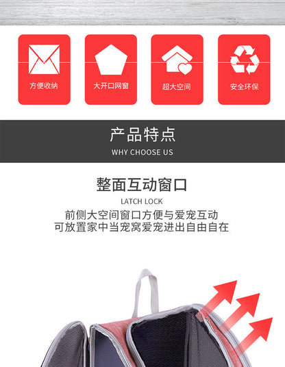 Cat Carrier for Spring and Summer, Large Capacity Pet Carrier for Carrying on the Back, Portable Handbag, Foldable Dog Carrier, Breathable for Dogs