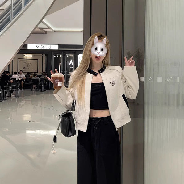 Red Rabbit og Fragrant Embroidered Baseball Coat Women's New All-match Slim-fit Slimming Casual Top