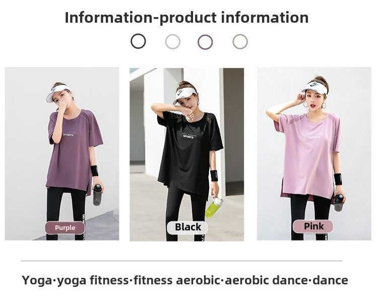Sports suit Women's Yoga Fitness Clothes Running Gym Summer Breathable plus size chubby girl Belly Covering Slim Loose