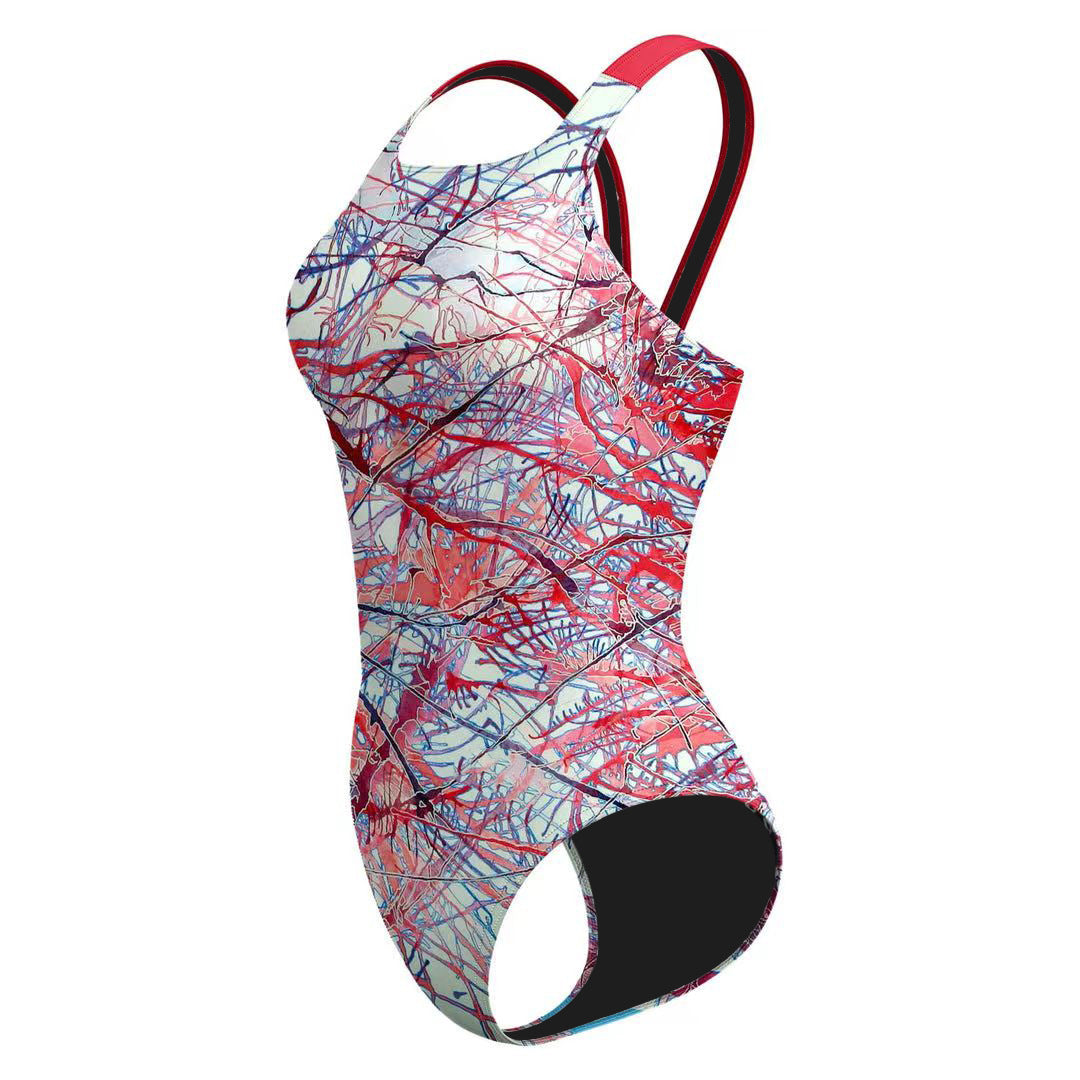 2025 new European and American one-piece bikini cross-border digital printed swimsuit AliExpress tight racing swimsuit for women