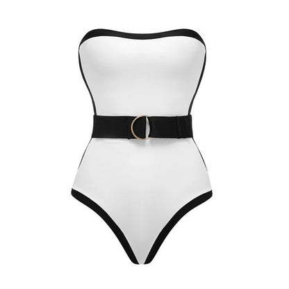 2024 Amazon AliExpress Black and White Contrast Hot Spring Vacation Advanced Swimwear Female 2387