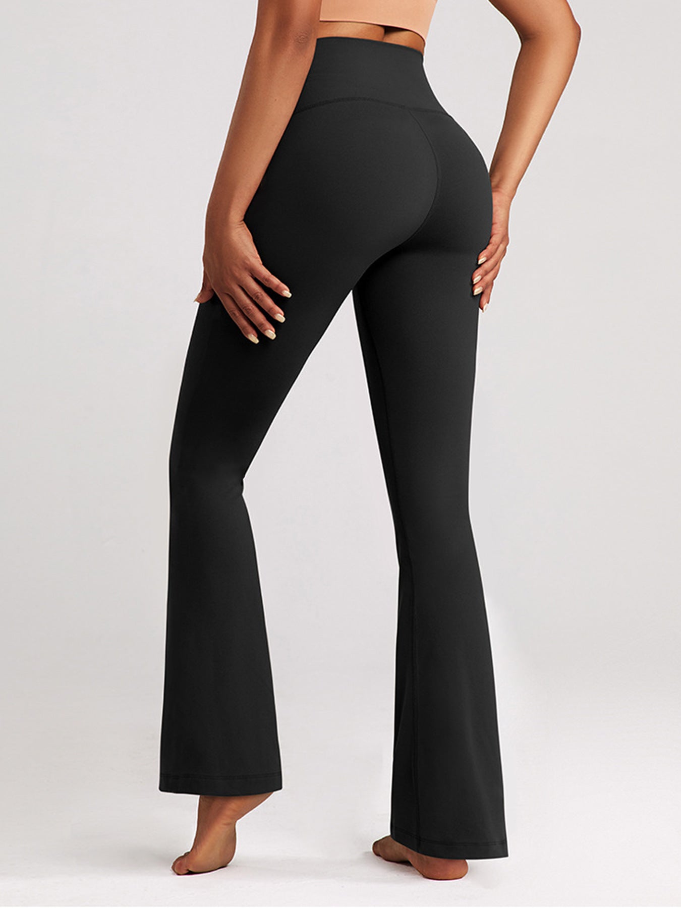 in stock High Waist Micro Yoga Pants Slimming Hip-lifting Dance Pilates Tight Pants Quick-drying Sports Fitness Horned Pants
