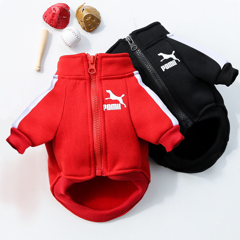 Manufacturer Customizes Pet Clothes for Autumn and Winter, Warm Trendy Brand Sweatshirts with Letters for Dogs and Cats, Small, Medium and Large Dog Supplies