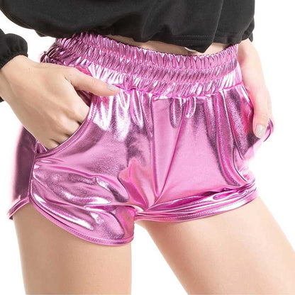 Cross-border women's new shorts women's casual bright patent leather hot pants Amazon hot women's supply wholesale explosion