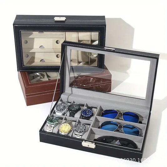 Ready-Made Watch and Glasses Boxes, High-End Leather Jewelry Boxes, Jewelry Boxes, Watch Storage Boxes, Watch Wholesale Factory