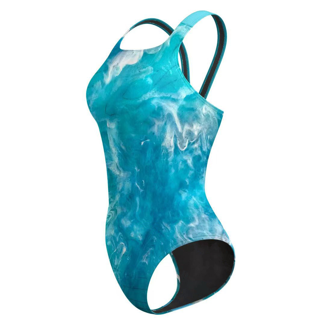 2025 new European and American one-piece bikini cross-border digital printed swimsuit AliExpress tight racing swimsuit for women