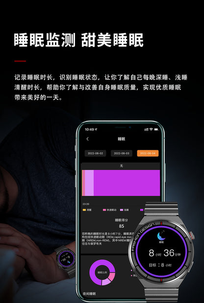 Huaqiangbei Gt3/8/C4P Porsche-Style Smart Sports Watch with Heart Rate and Blood Pressure Monitoring, Nfc, Bluetooth Calling
