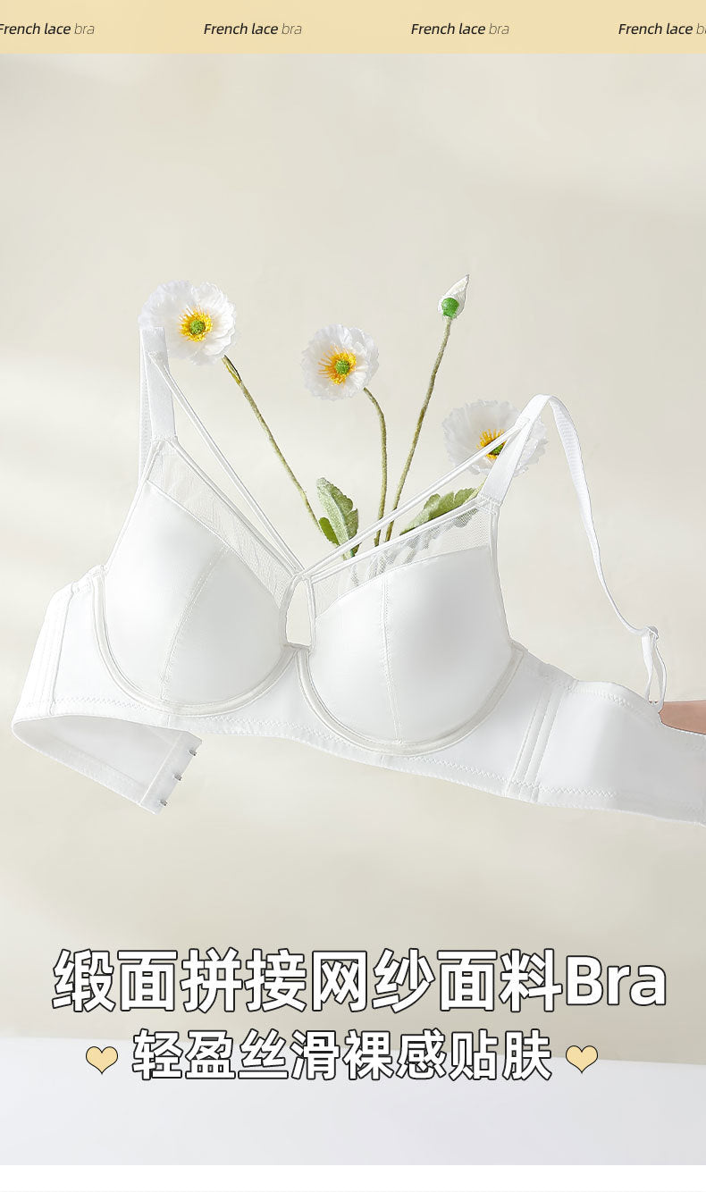 Ultra-thin Large Chest Shiny Red Underwear Women's Sexy Anti-sagging Paramilis Benmingnian Wedding Bride Bra