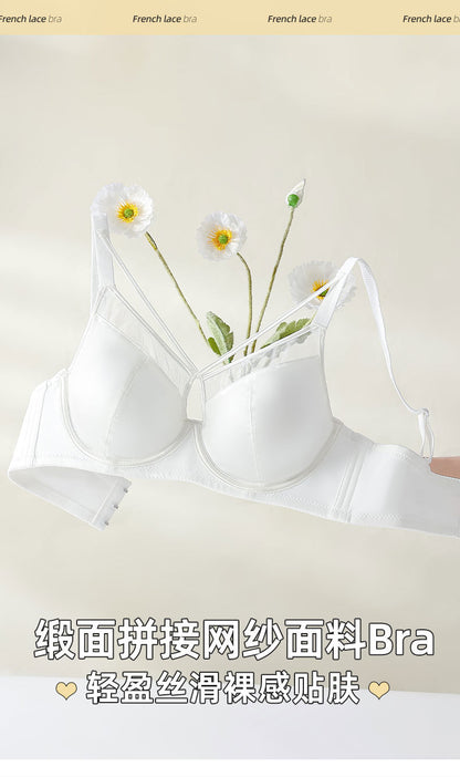 Ultra-thin Large Chest Shiny Red Underwear Women's Sexy Anti-sagging Paramilis Benmingnian Wedding Bride Bra