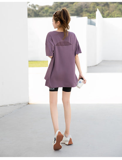 Sports suit Women's Yoga Fitness Clothes Running Gym Summer Breathable plus size chubby girl Belly Covering Slim Loose