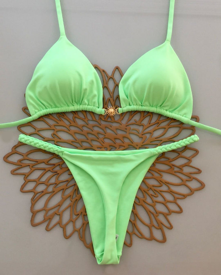 2025 European and American New Cross-Border Amazon Split Bikini Sexy Brazilian Bikini Export Beach Swimsuit