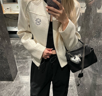 Red Rabbit og Fragrant Embroidered Baseball Coat Women's New All-match Slim-fit Slimming Casual Top