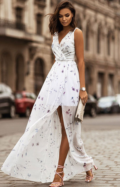 Dress Summer 2023 New Independent Station Wish Amazon Chiffon Print Strap Skirt Foreign Trade Women's Skirt