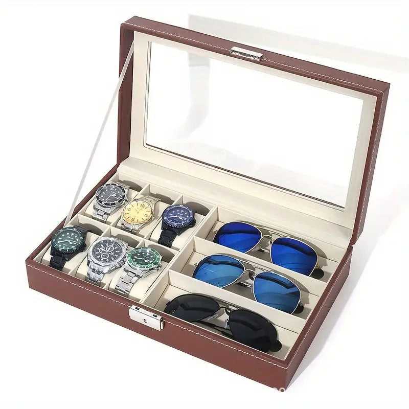 Ready-Made Watch and Glasses Boxes, High-End Leather Jewelry Boxes, Jewelry Boxes, Watch Storage Boxes, Watch Wholesale Factory