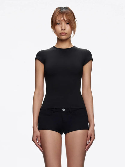 Spot Tankair Sexy Skin-Friendly Nude Elastic Tight Fitness Right Shoulder Small Flying Sleeve T-Shirt Sports Quick-Drying Top
