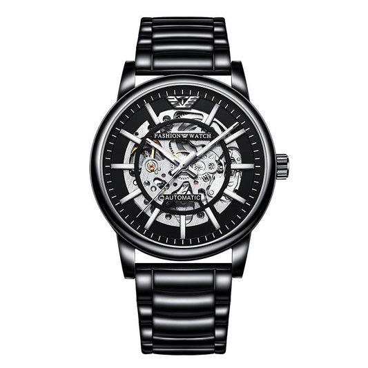 Cross-border Explosions Black Samurai Automatic Hollow Men's Watch Luminous Waterproof Fashion Watch Men's Mechanical Watch Wholesale