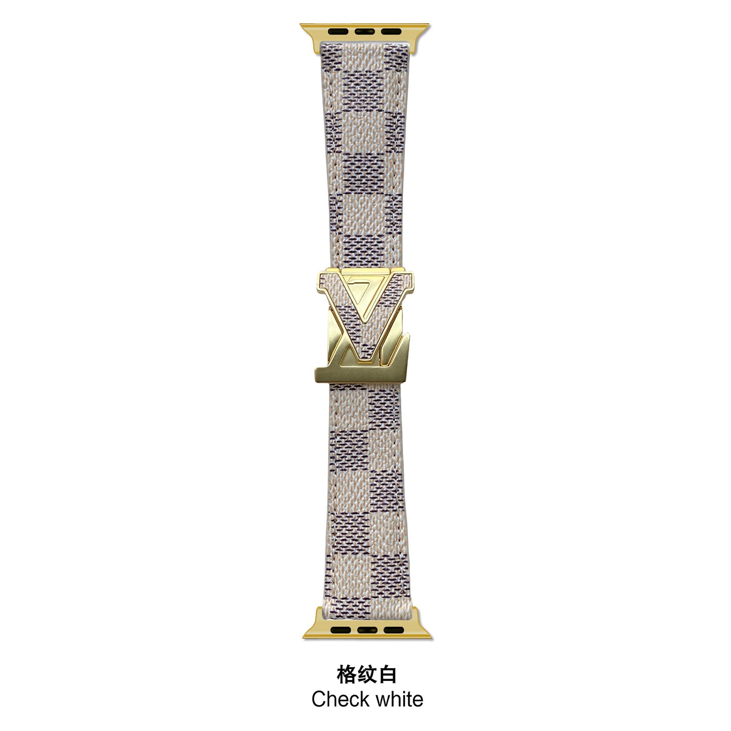 Suitable for Apple Watch 678910 Generation V-Shaped Magnetic Buckle Strap iWatch S11 Lizard Pattern Plaid Leather Wristband