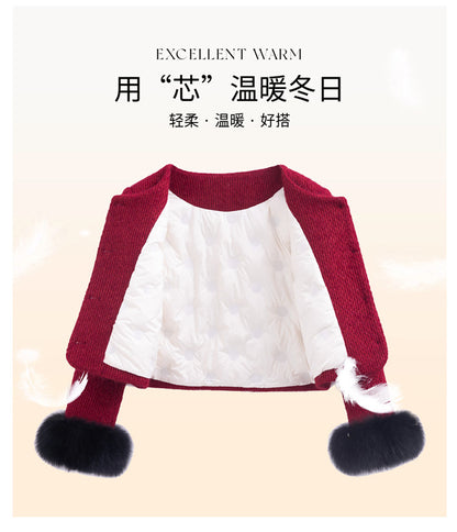 2024 Winter New Style Liner White Duck Down Jacket Real Hair Chanel Style suit Women's Light Luxury Socialite Skirt Two-piece Set