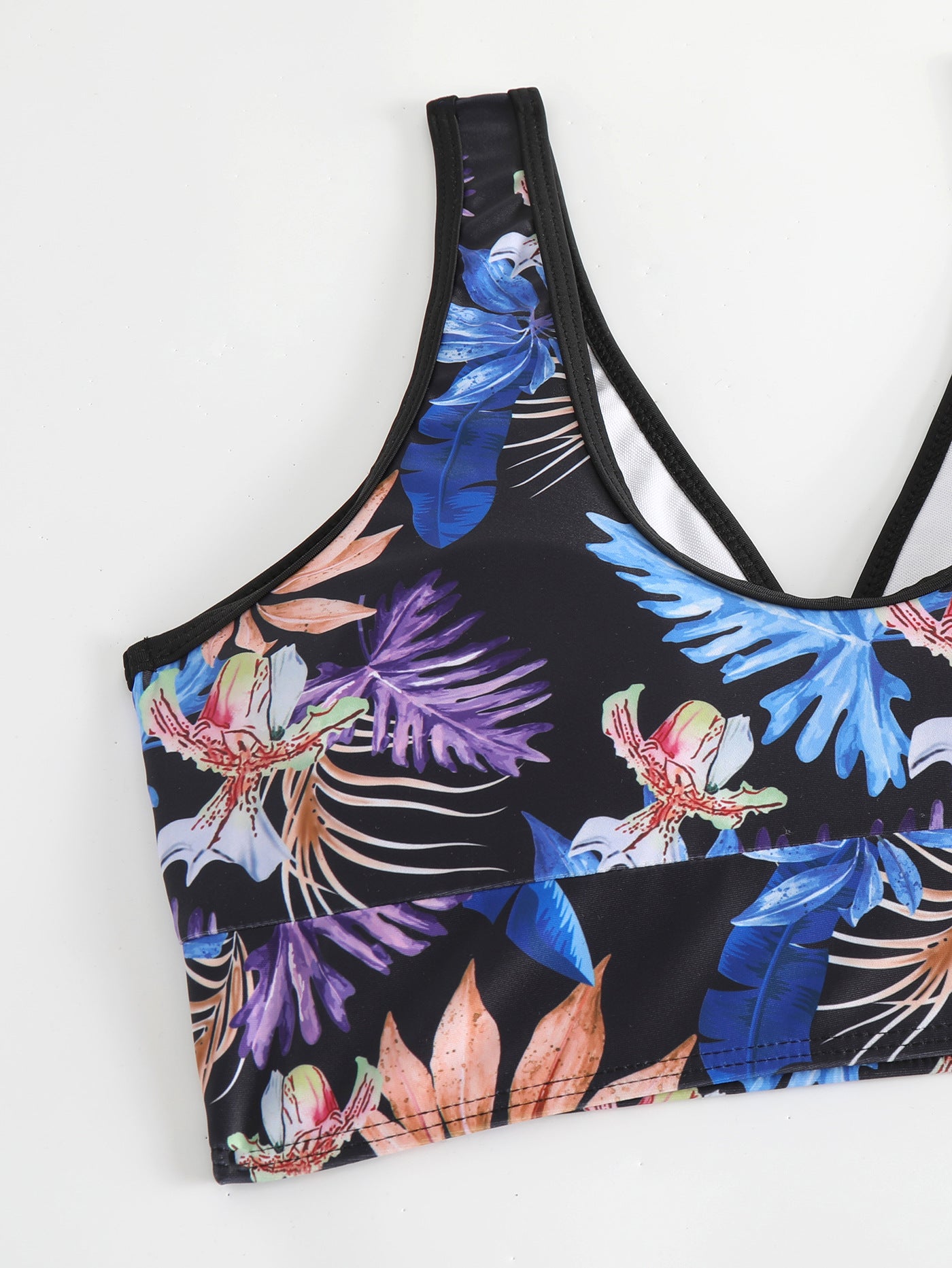 2024 New Cross-border Foreign Trade European and American Bikini Swimsuit Women's Split Two-piece Soft Cup High Waist Printed Swimsuit