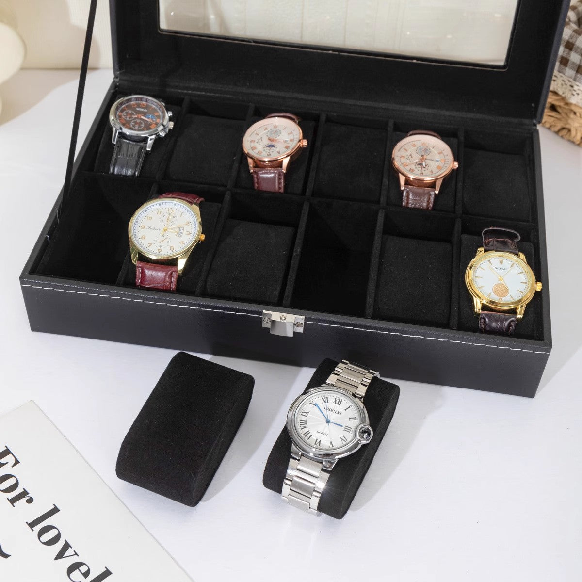 Ready-Made Watch and Glasses Boxes, High-End Leather Jewelry Boxes, Jewelry Boxes, Watch Storage Boxes, Watch Wholesale Factory