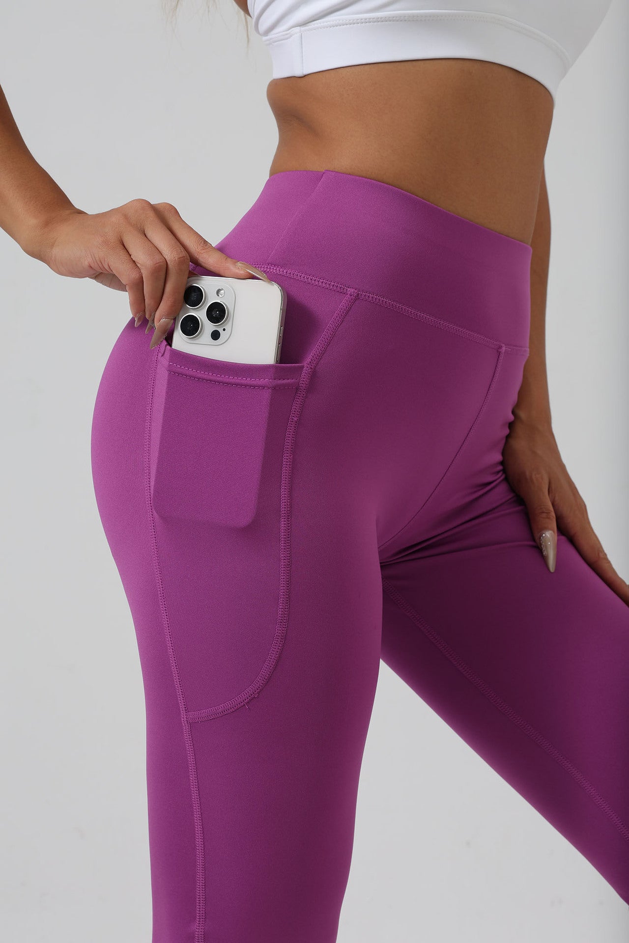European and American Cross-Border High Waist, Hip Lift, Pockets, Sports, Slim Fit, Fitness, Wide Leg Pants