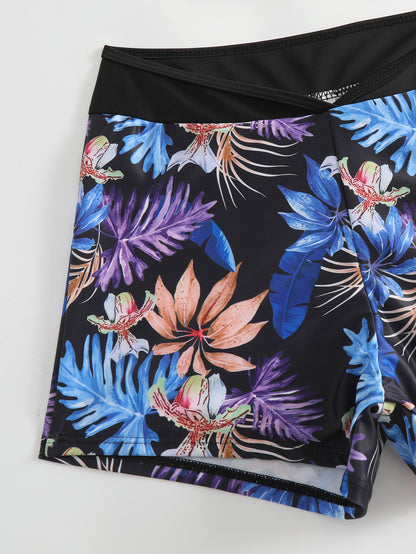 2024 New Cross-border Foreign Trade European and American Bikini Swimsuit Women's Split Two-piece Soft Cup High Waist Printed Swimsuit