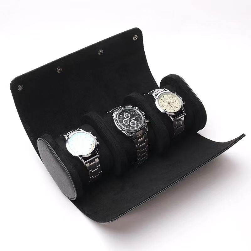 Retro Crazy Horse Pattern Genuine Leather Texture Pu Leather Watch Storage Box 1 2 3 Watch Positions Watch Box Gift Box