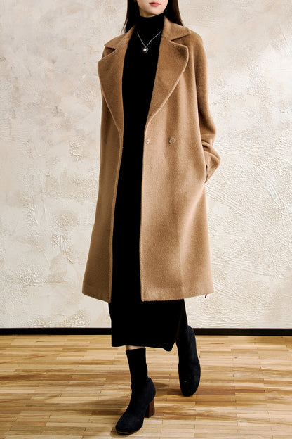 Acetate Cashmere Skirt Women's Mid-Length High-End Elegant High-Waist Slimming Rear Split Wool Straight Skirt Autumn and Winter New