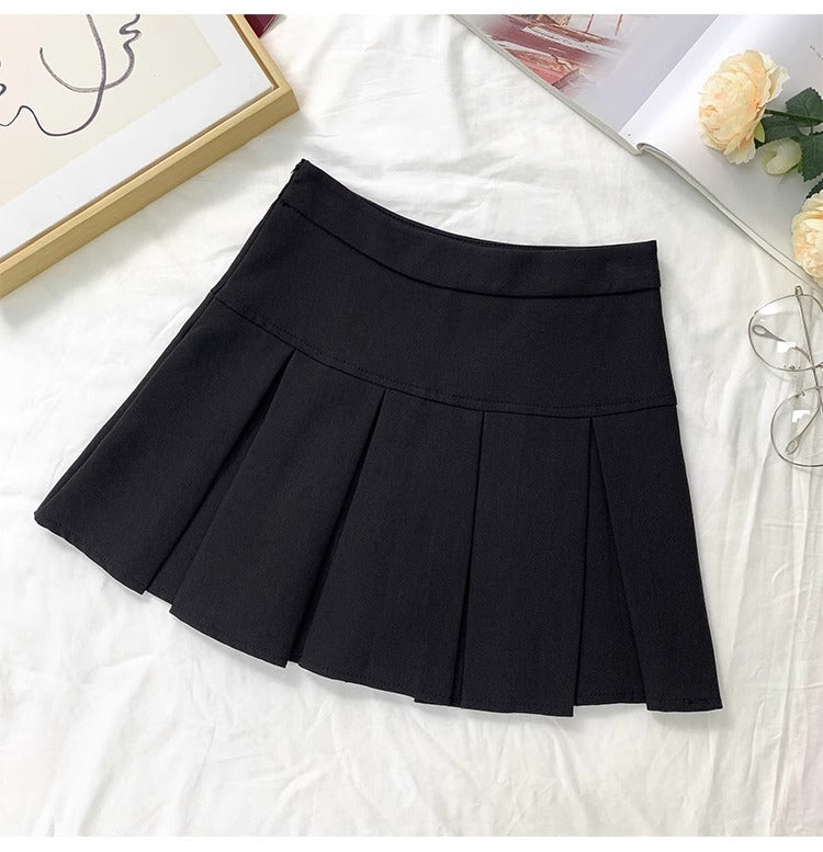 Grey Pleated Skirt Women's Spring and Autumn High Waist Skirt Design Sense Slimming All-match Anti-glare A- line Skirt 2024 New Style