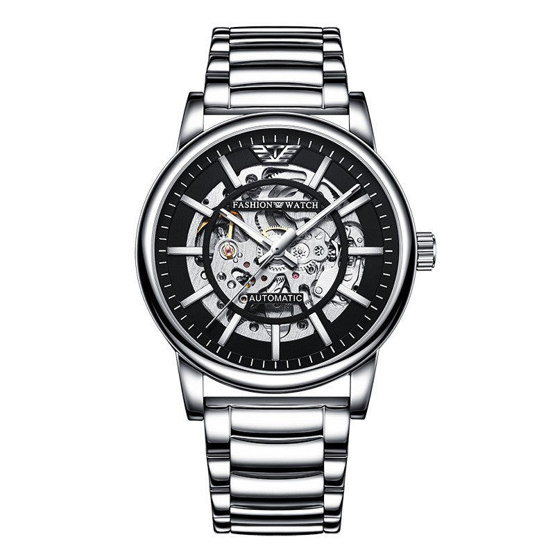 Cross-border Explosions Black Samurai Automatic Hollow Men's Watch Luminous Waterproof Fashion Watch Men's Mechanical Watch Wholesale