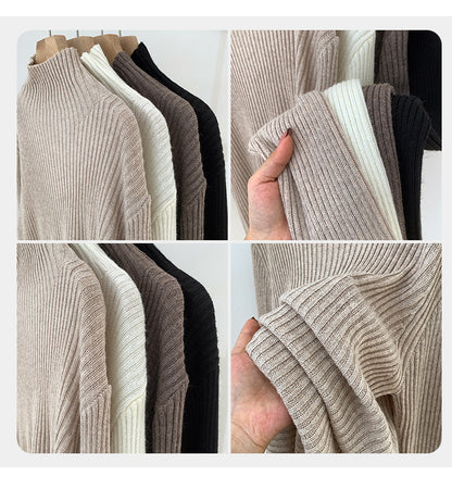 2024 Half-high Collar Western-style High-end Knitted Base Shirt Women's Autumn and Winter Unique and Beautiful Inner Slim-fit Small Top