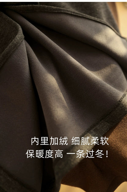 Acetate Cashmere Skirt Women's Mid-Length High-End Elegant High-Waist Slimming Rear Split Wool Straight Skirt Autumn and Winter New