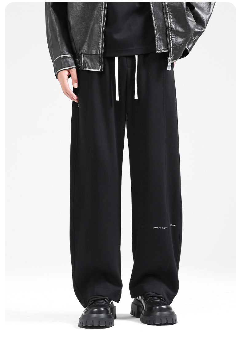 Fall/Winter Machete Pants Men's New Fashionable Brand Loose Wide-leg Sports Pants Sweatshirt Pants Dipper Straight Pants fleece-lined Casual Pants