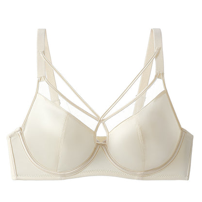 Ultra-thin Large Chest Shiny Red Underwear Women's Sexy Anti-sagging Paramilis Benmingnian Wedding Bride Bra
