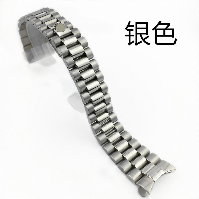 Stainless Steel Three-Bead Solid Watch Strap Rolex Watch Strap Steel Strap Watch Bracelet 13 17 20mm