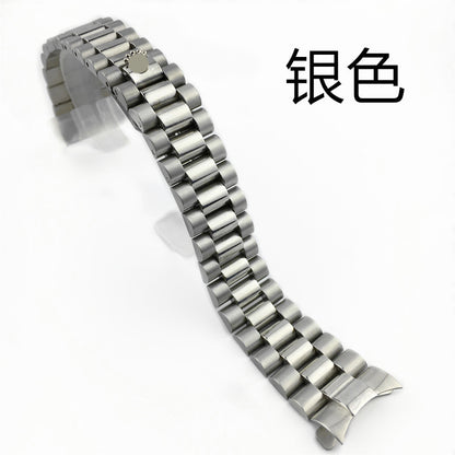Stainless Steel Three-Bead Solid Watch Strap Rolex Watch Strap Steel Strap Watch Bracelet 13 17 20mm