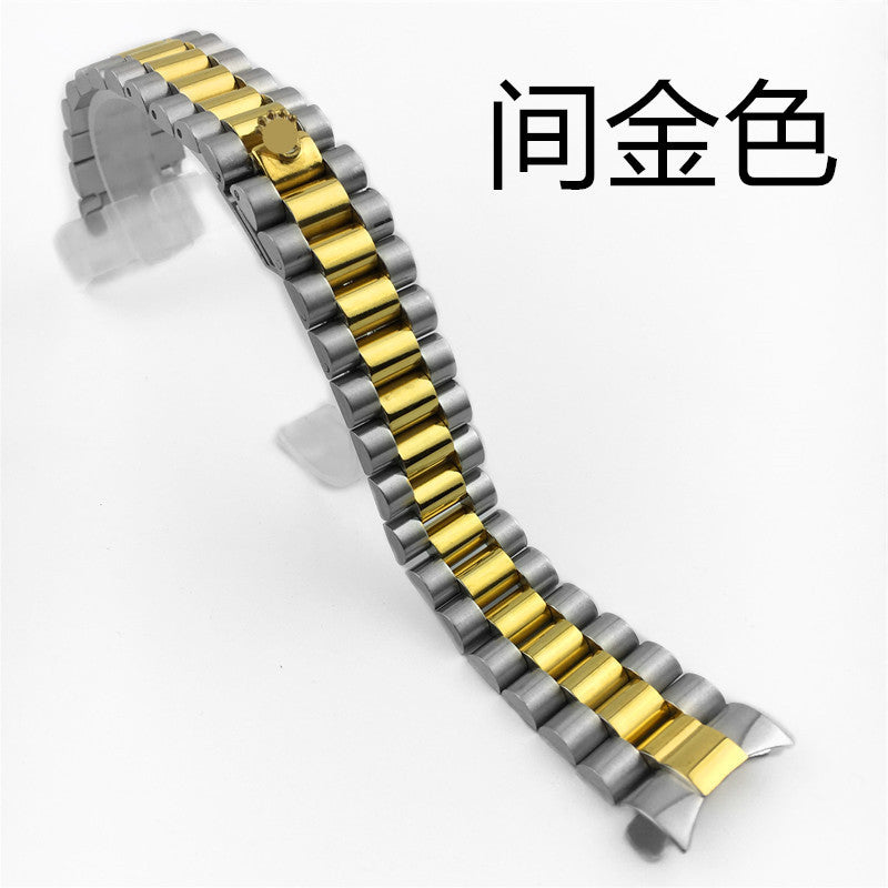 Stainless Steel Three-Bead Solid Watch Strap Rolex Watch Strap Steel Strap Watch Bracelet 13 17 20mm