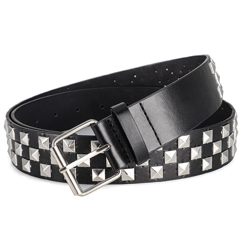 1Pc Fashionable Unisex Rivet Belt Punk HipHop Rock Y2K Style Dopamine Color Handsome Street Casual Daily Wear Belt,For Men Women