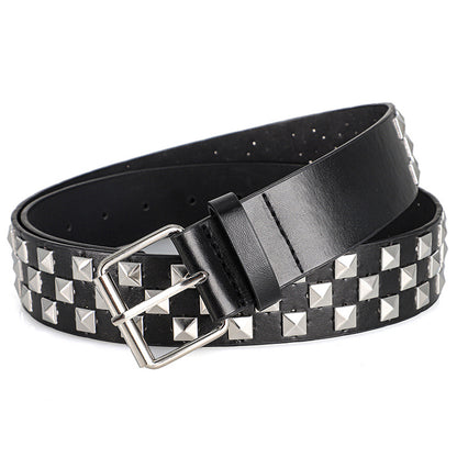 1Pc Fashionable Unisex Rivet Belt Punk HipHop Rock Y2K Style Dopamine Color Handsome Street Casual Daily Wear Belt,For Men Women