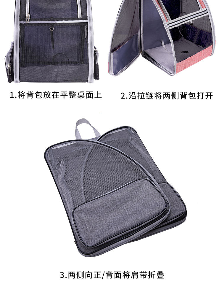 Cat Carrier for Spring and Summer, Large Capacity Pet Carrier for Carrying on the Back, Portable Handbag, Foldable Dog Carrier, Breathable for Dogs