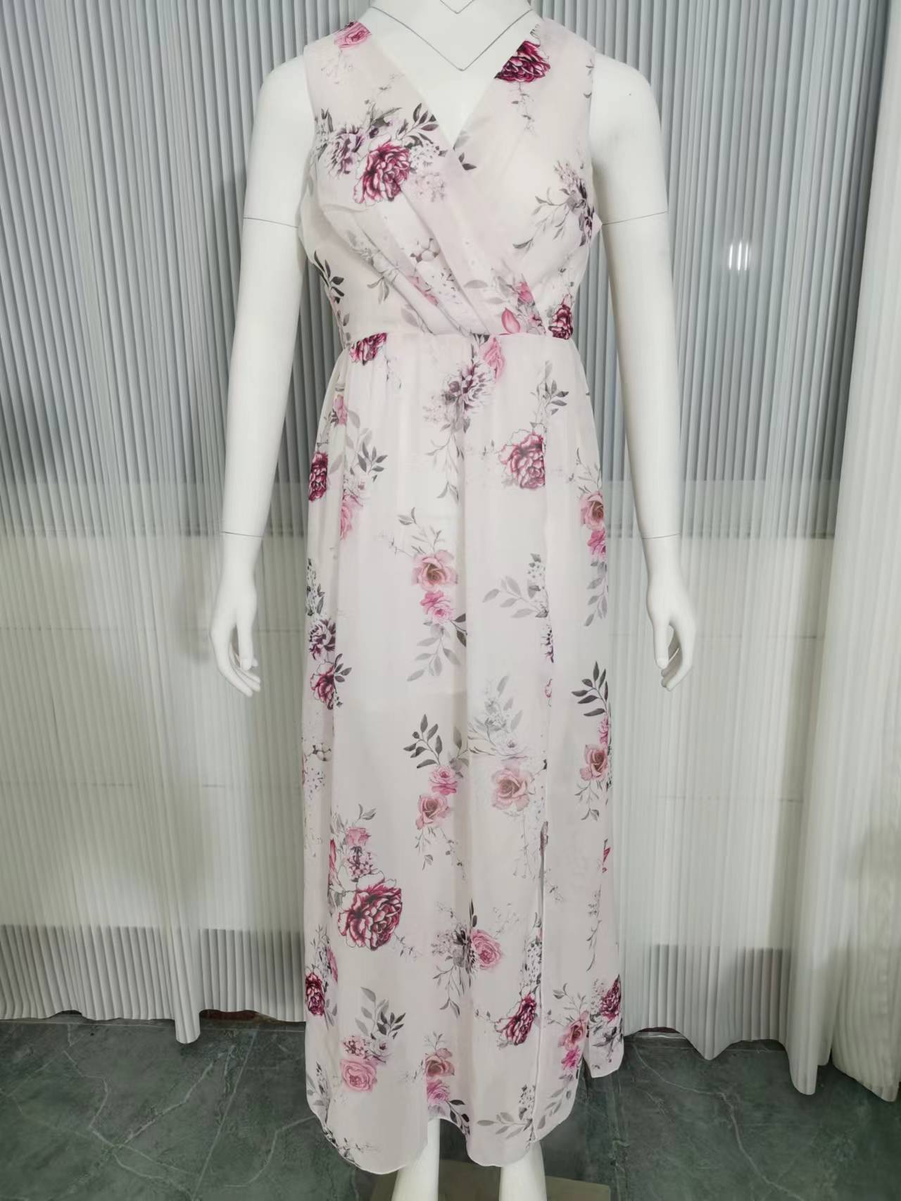 Dress Summer 2023 New Independent Station Wish Amazon Chiffon Print Strap Skirt Foreign Trade Women's Skirt