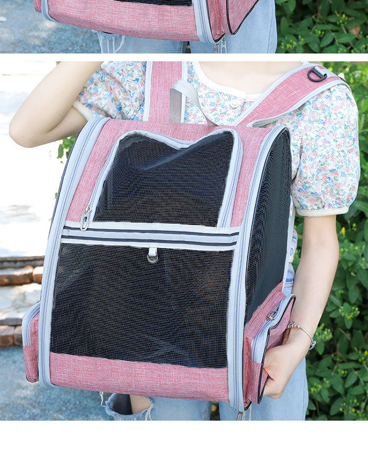Cat Carrier for Spring and Summer, Large Capacity Pet Carrier for Carrying on the Back, Portable Handbag, Foldable Dog Carrier, Breathable for Dogs