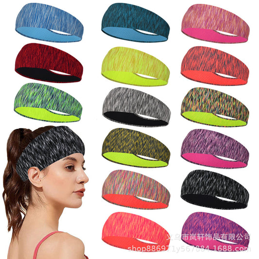 Cross-border Color Yoga Hair Belt Hair Belt Women's Outdoor Fitness Running Headscarf Sweat Absorbing Sweat Guide Belt Sports Headband for Men