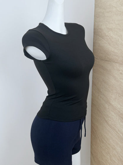 Spot Tankair Sexy Skin-Friendly Nude Elastic Tight Fitness Right Shoulder Small Flying Sleeve T-Shirt Sports Quick-Drying Top