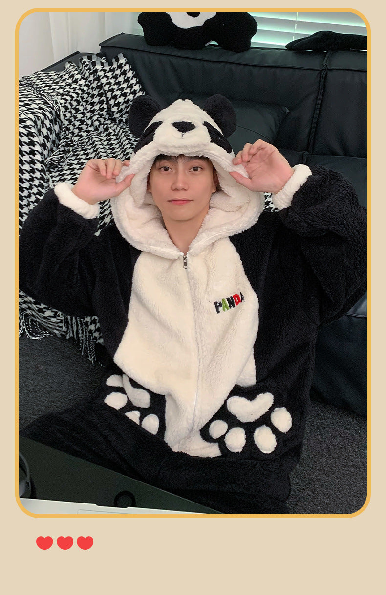 Kigurumi Adults Winter Sleepwear Women Men Pajamas Animal Onesie Thicken Couples Pijamas Cartoon Night Wears For Women Homewear
